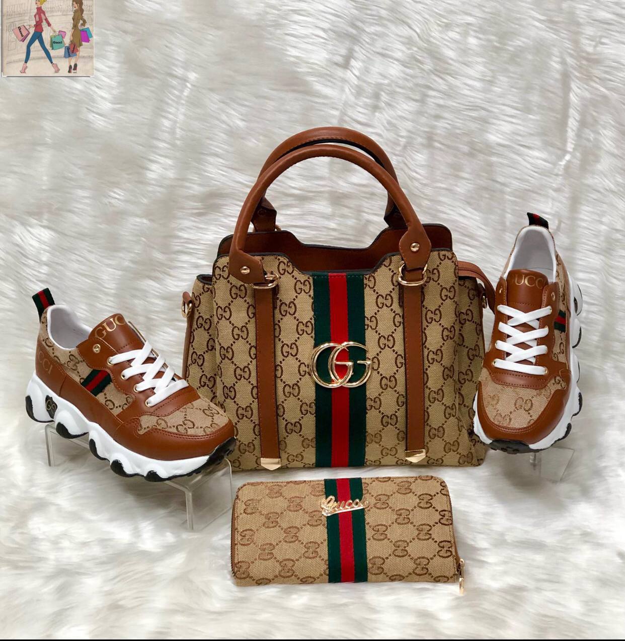 Gucci minion sneakers and handbag and wallet