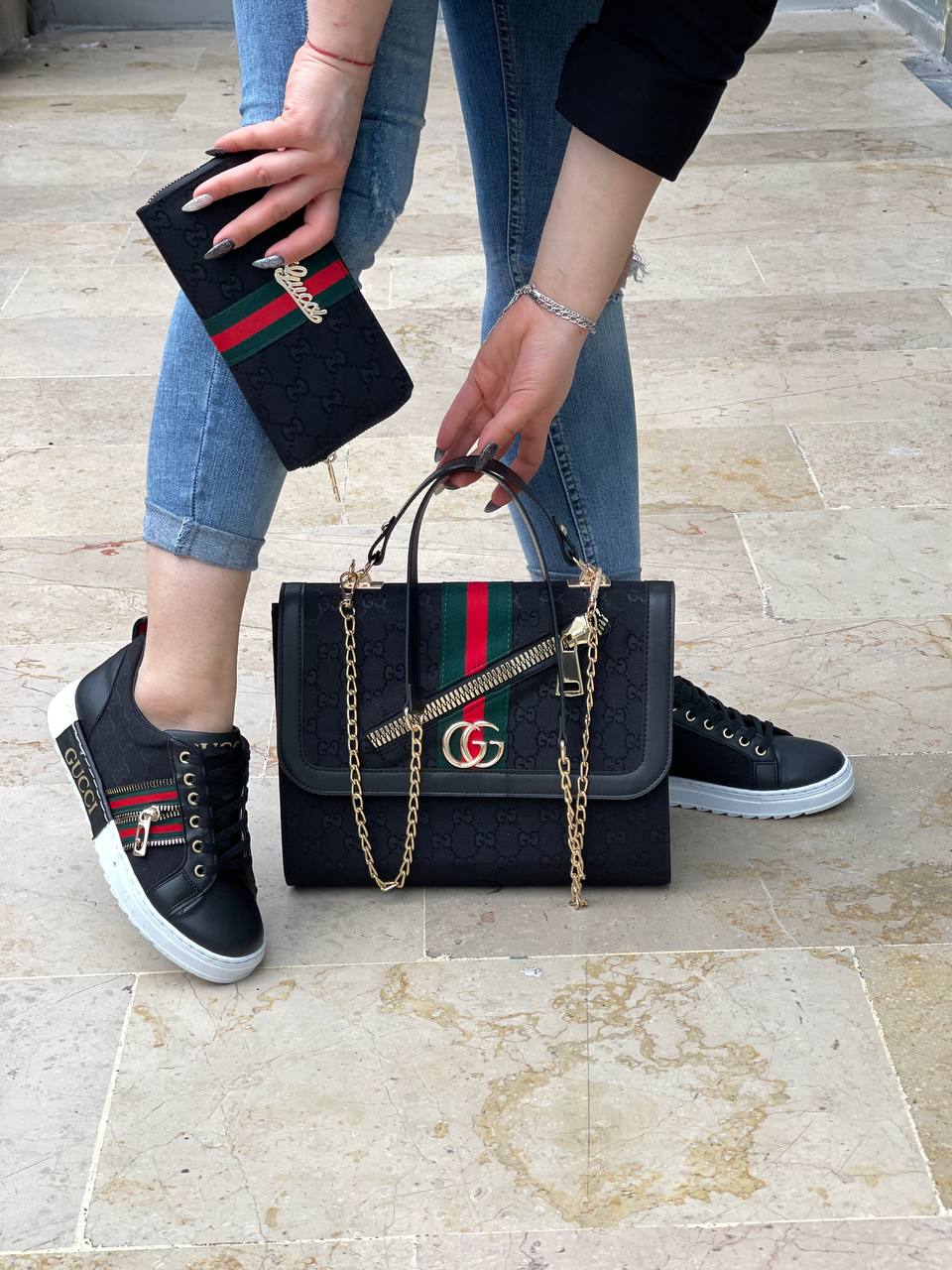 gucci vans sneakers and shoulder handbags with wallet