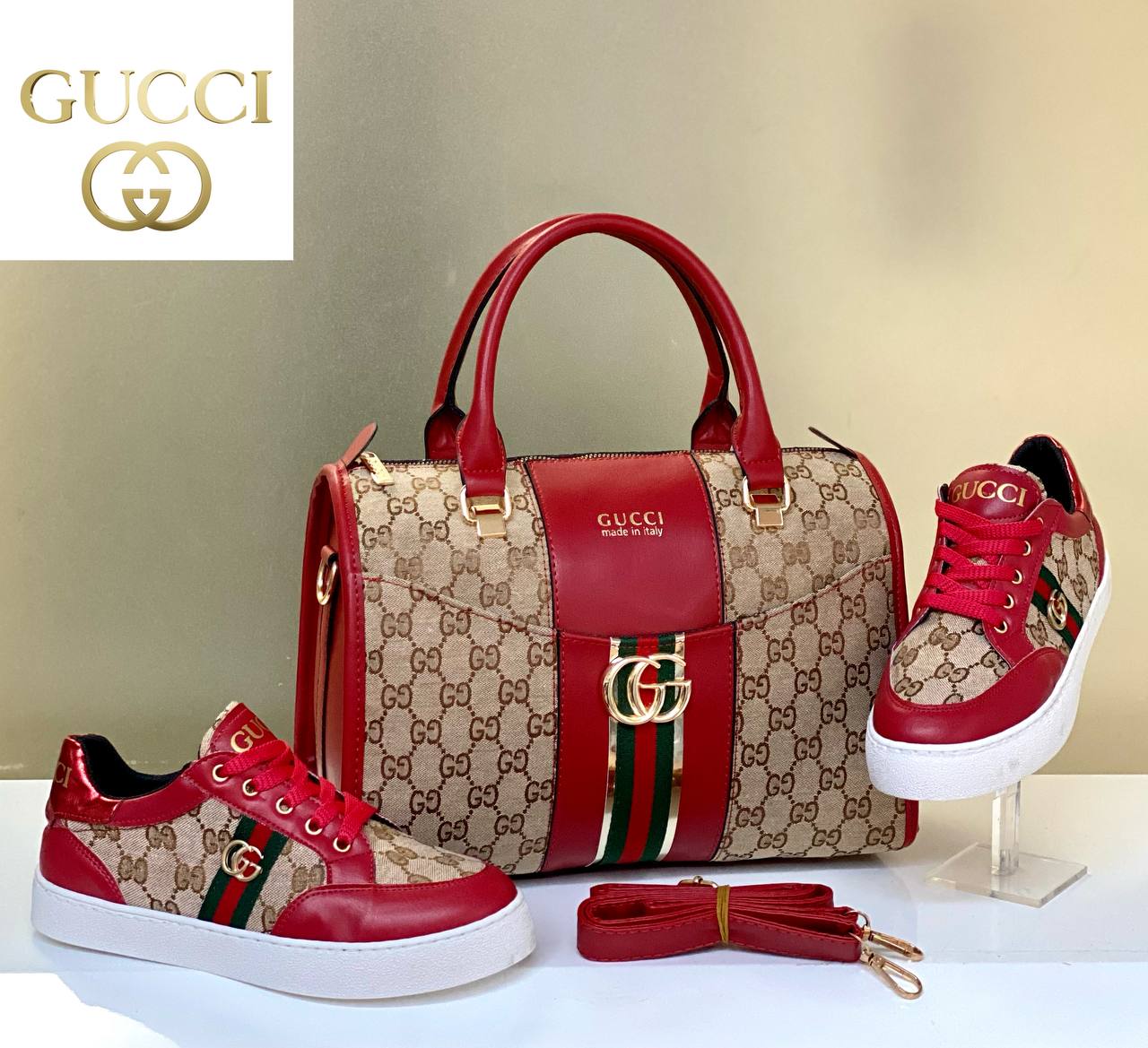 Gucci sneakers and handbag