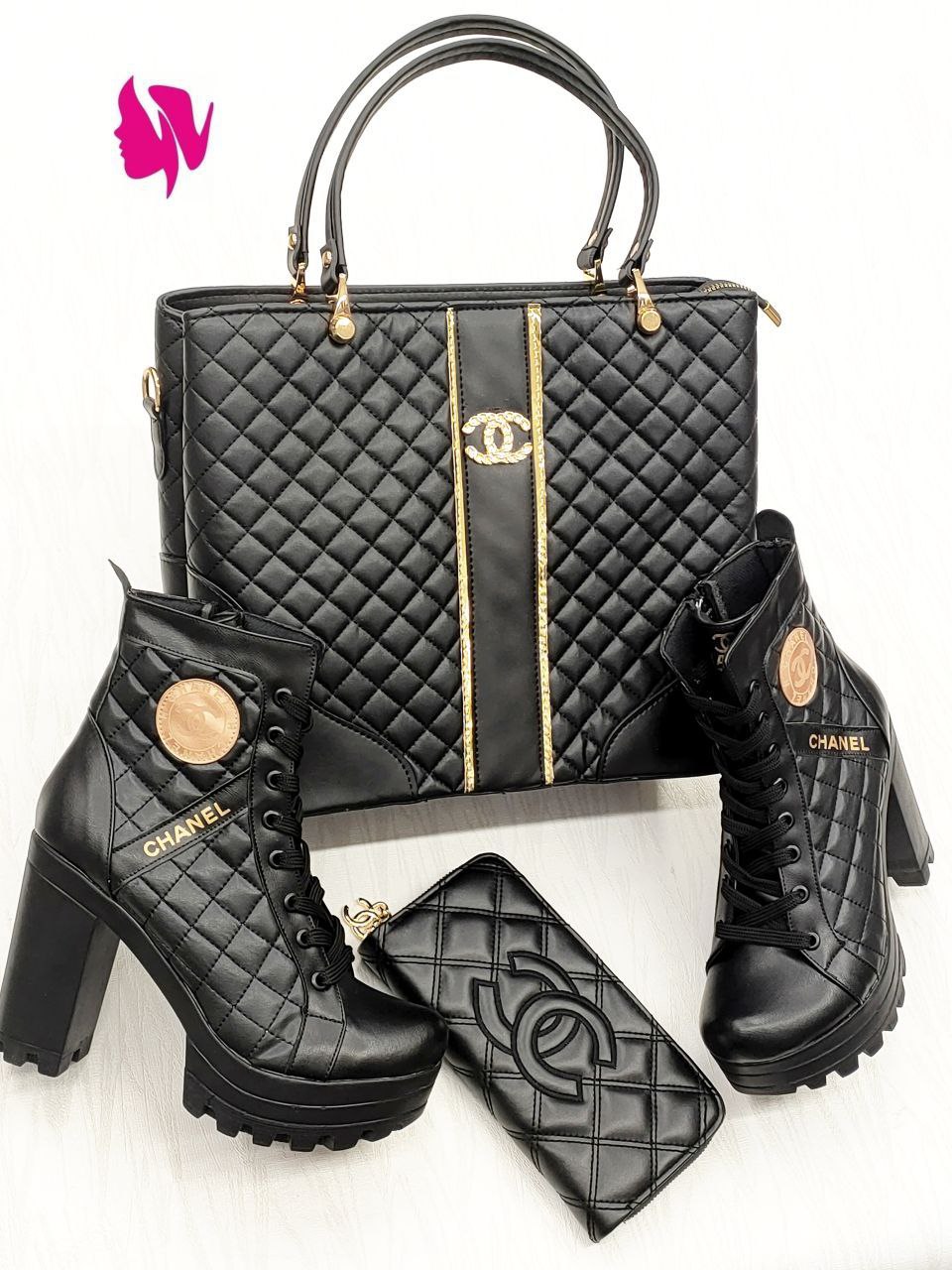 Chanel winter boots and handbags and wallet