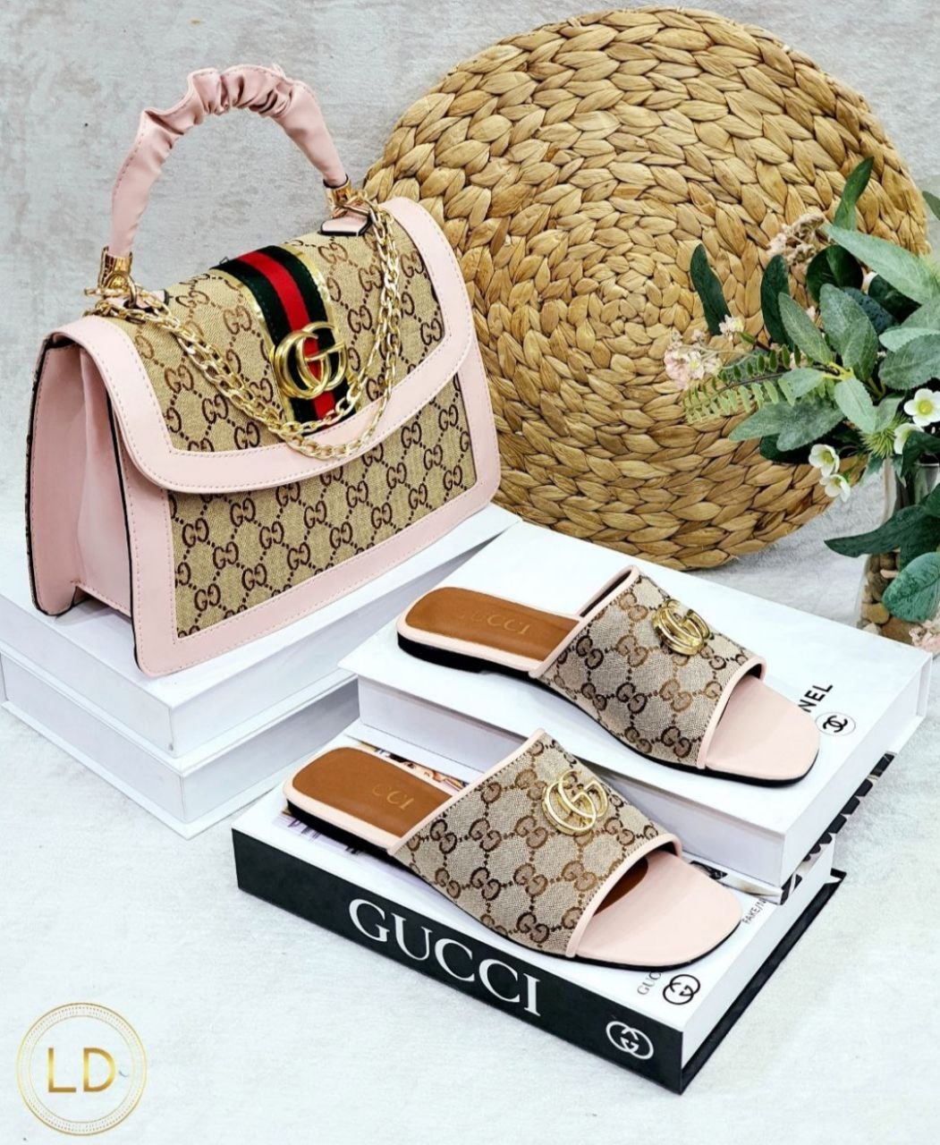 Gucci sandals and handbag set